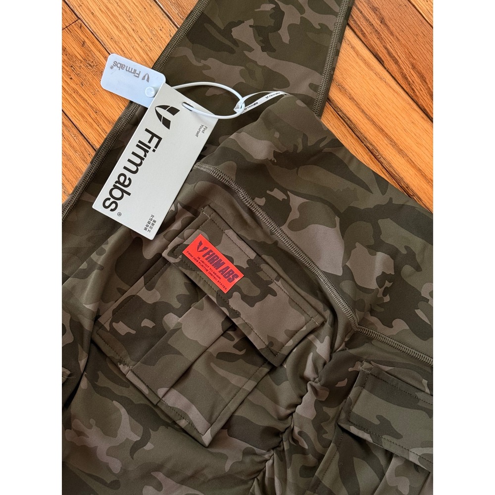 NWT Firmabs Camo Cargo Leggings Green Camouflage Scrunch Butt‎ Gym Pants - Picture 3 of 5
